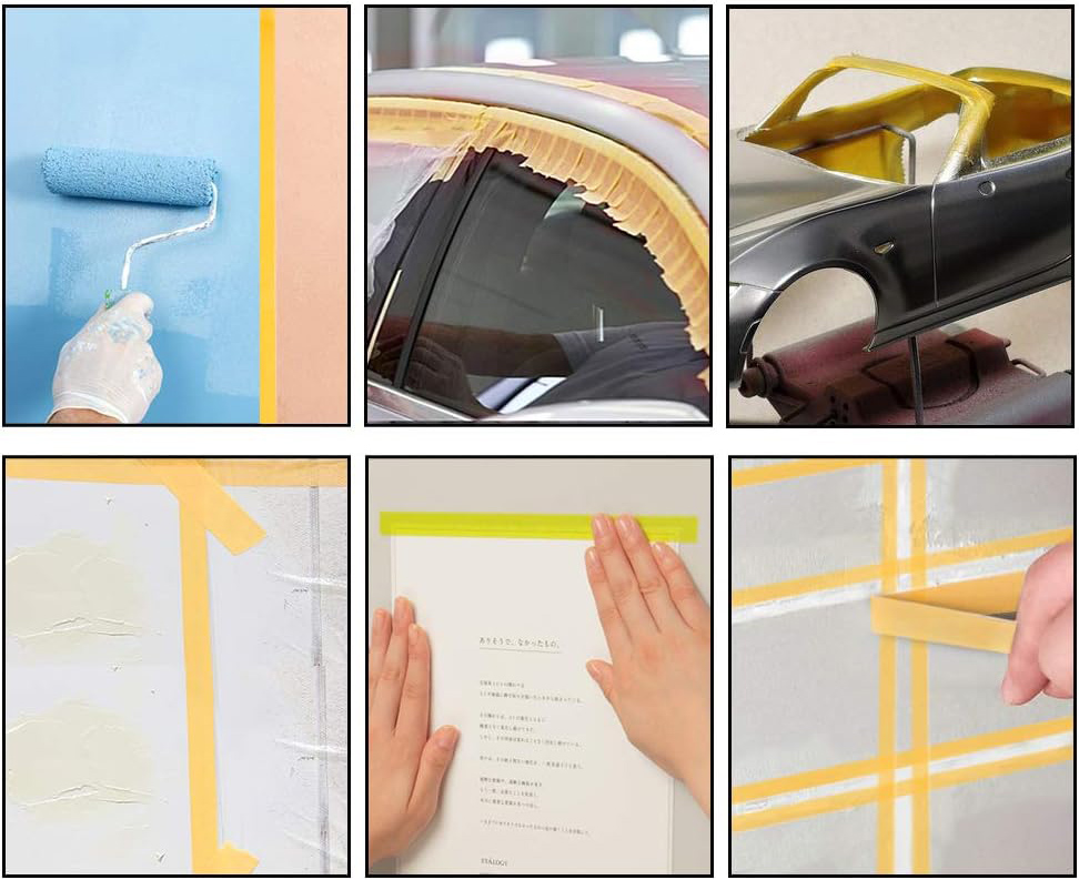 Best Masking Tape For Painting, Automobiles, Cars, Yellow, Easy To Remove, For Curing Temporary Fastening Tape Tekway 7