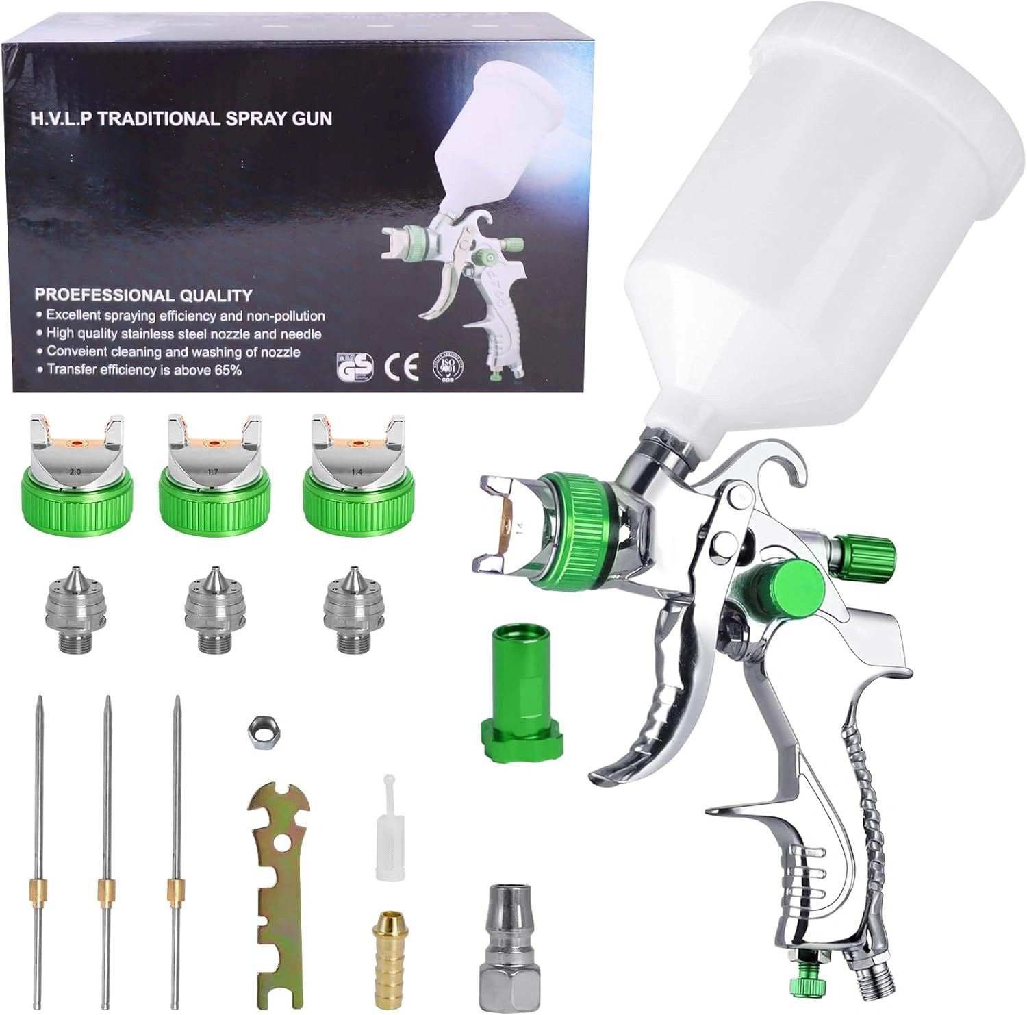 Pinakamahusay na Spray Gun Disposable Spray Gun Mixing Cup 1.4/1.7/2.0mm, 600ml Gravity Supply Air Spray Gun Company - Tekway 1