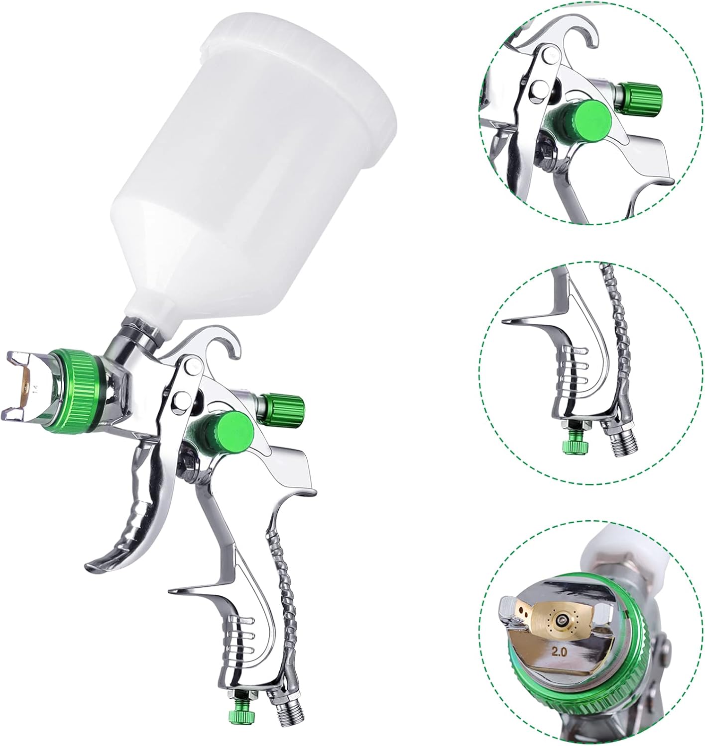 Best Spray Gun Disposable Spray Gun Mixing Cup 1.4/1.7/2.0mm, 600ml Gravity Supply Air Spray Gun Company - Tekway 5