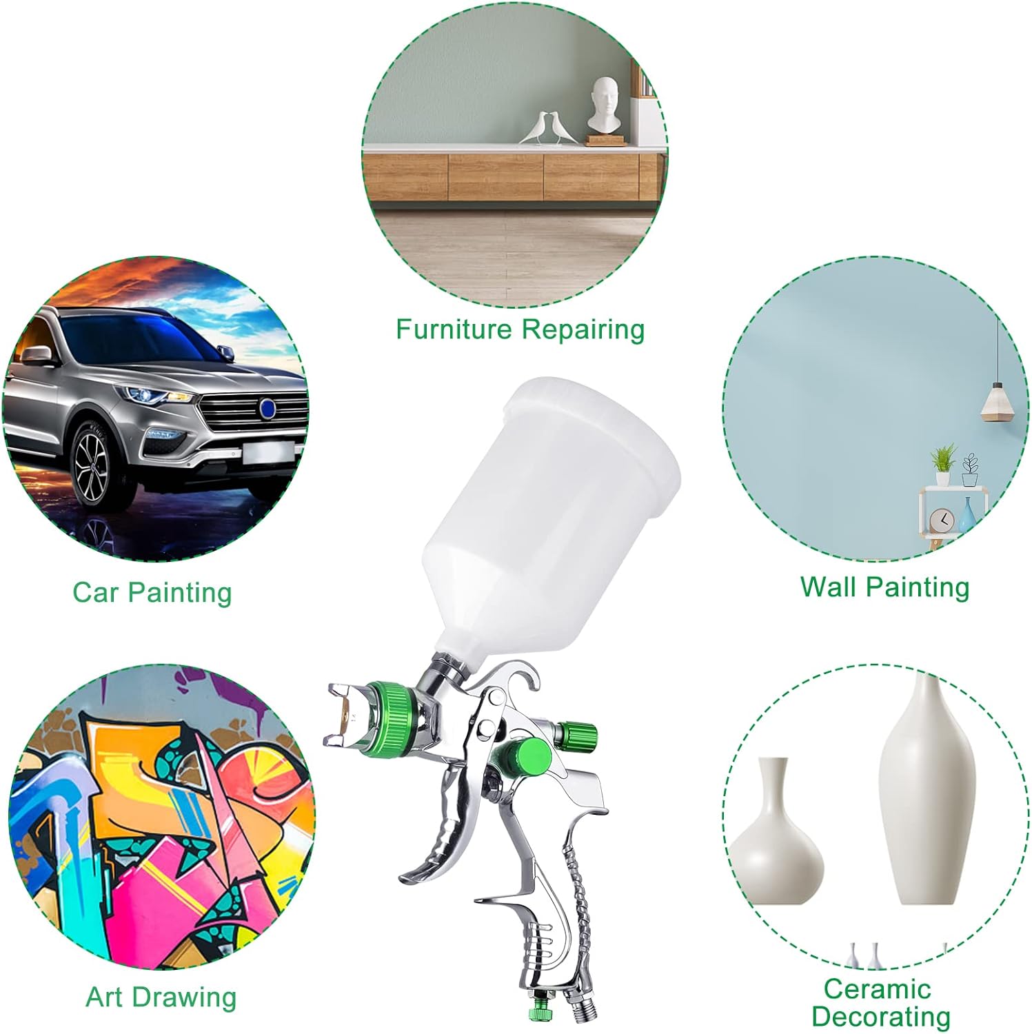 Best Spray Gun Disposable Spray Gun Mixing Cup 1.4/1.7/2.0mm, 600ml Gravity Supply Air Spray Gun Company - Tekway 4