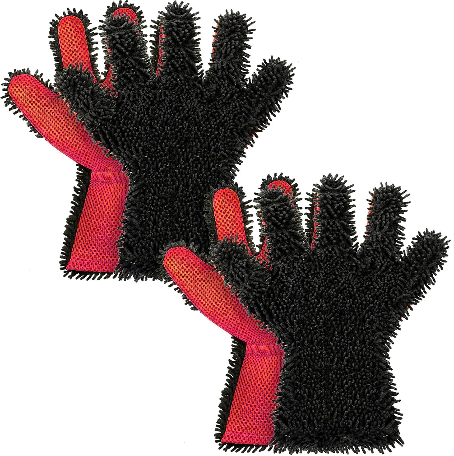 Car Wash Mitt 5 Finger Microfiber Wash Mitts Car Dusting Gloves Double Sided Microfiber Cleaning Gloves Interior Tekway 4