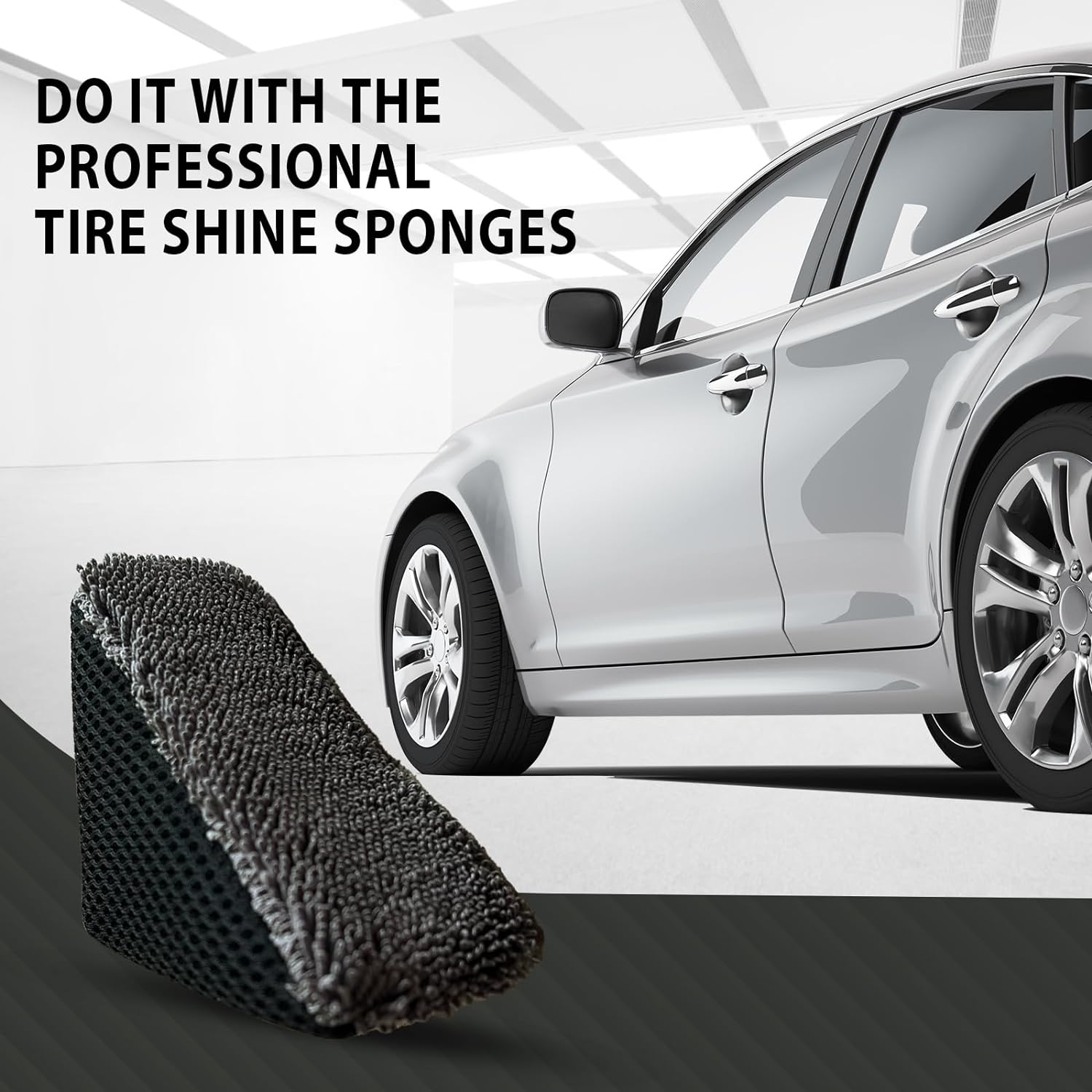 Best Tire Shine Applicator Pad, TEKWAY Tire Gel Applicator, Triangles Tire Sponge Foam Wheel Shine Car Cleaning- Tekway 2