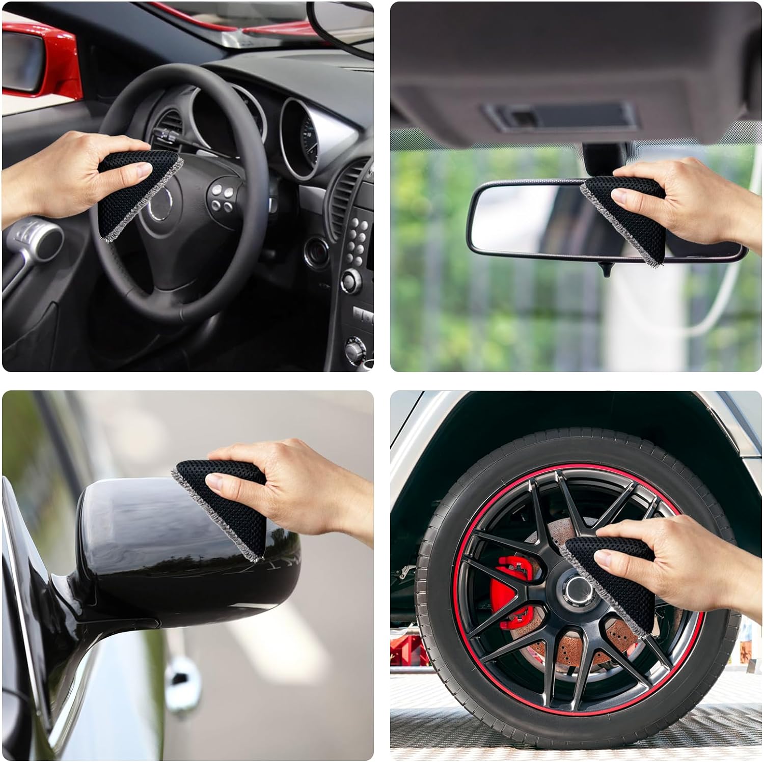 Best Tire Shine Applicator Pad, TEKWAY Tire Gel Applicator, Triangles Tire Sponge Foam Wheel Shine Car Cleaning- Tekway 7