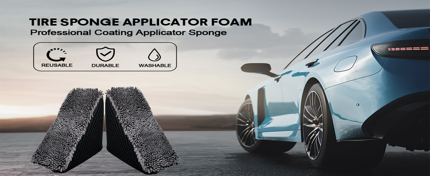 Paras renkaankiillotustyyny, TEKWAY rengasgeeli-applikaattori, kolmiot Rengassienivaahto Wheel Shine Autonpuhdistus - Tekway 8