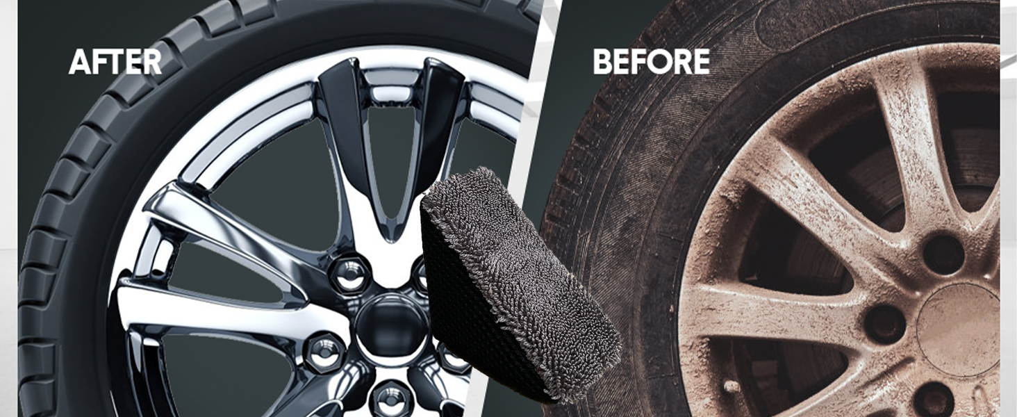 Paras renkaankiillotustyyny, TEKWAY rengasgeeli-applikaattori, kolmiot Rengassienivaahto Wheel Shine Autonpuhdistus - Tekway 14