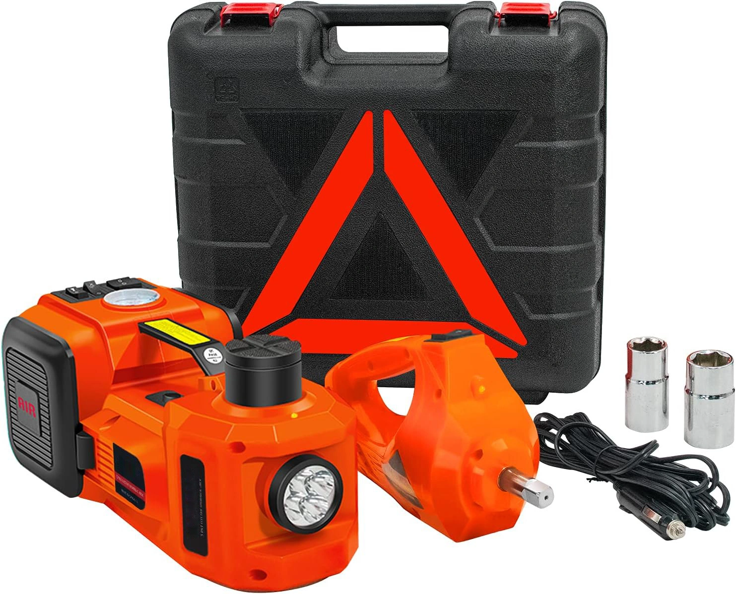 Best Electric Jack 5T 12V Car Jack with Impact Wrench Fit for Cars and SUVs,Built-in LED Light, Emergency Tire Lift Kit 1