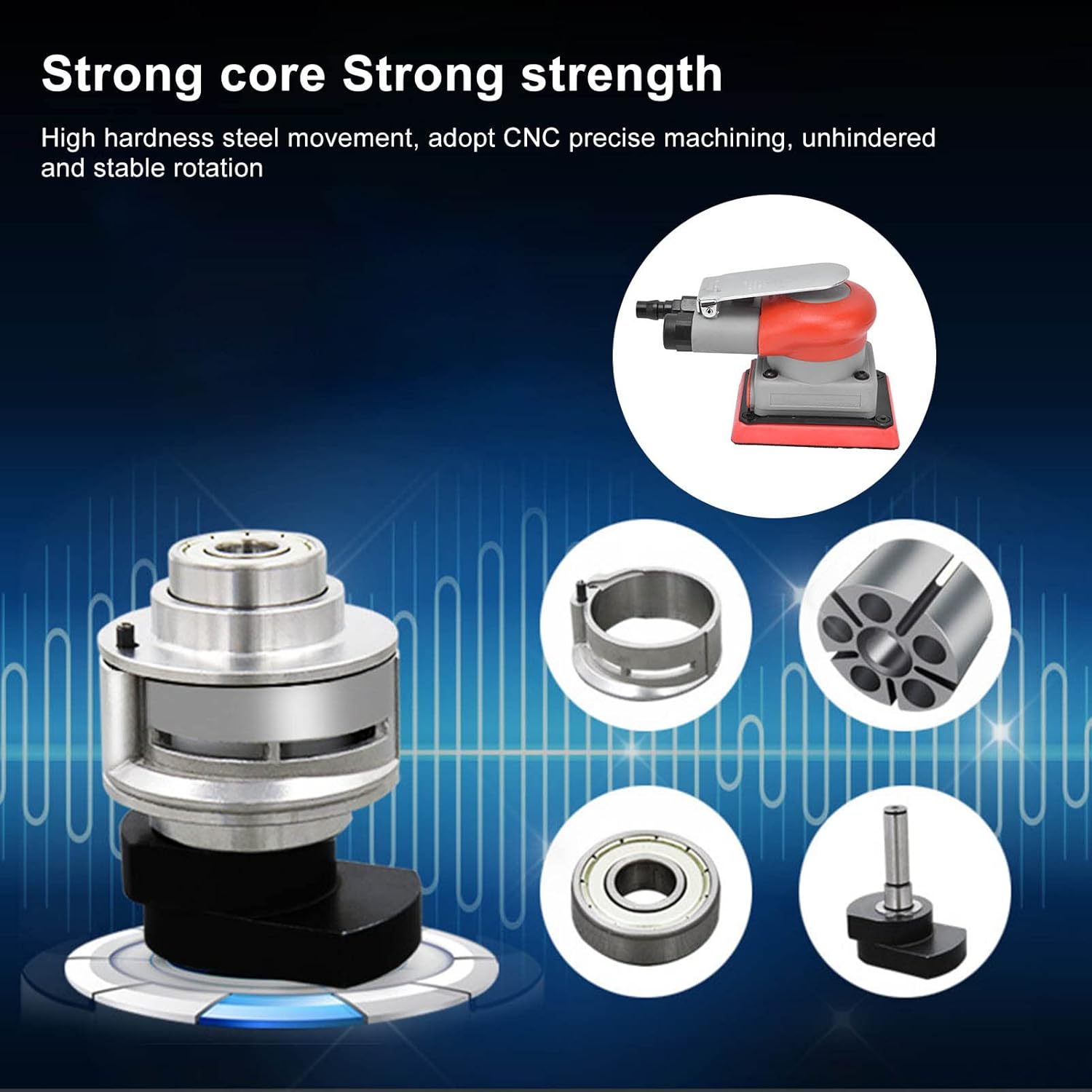 Best Air Orbital Sander, Non-Orbital Sander, Air Polisher, Air Pressure Poler, High Speed Excentric Rotation - Tekway 7