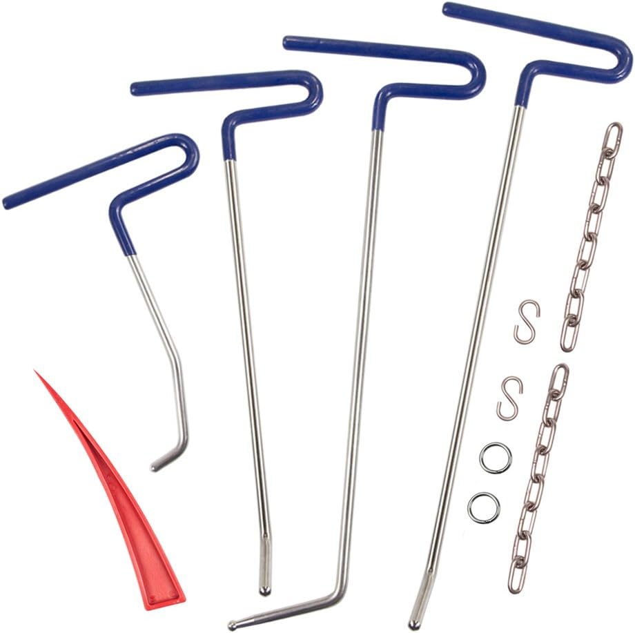 Best Dent Rods Dent Repair Kit Dent Removal Kit with Air Wedge Alignment Tool for Car Body Hail Damage Door- Tekway 5