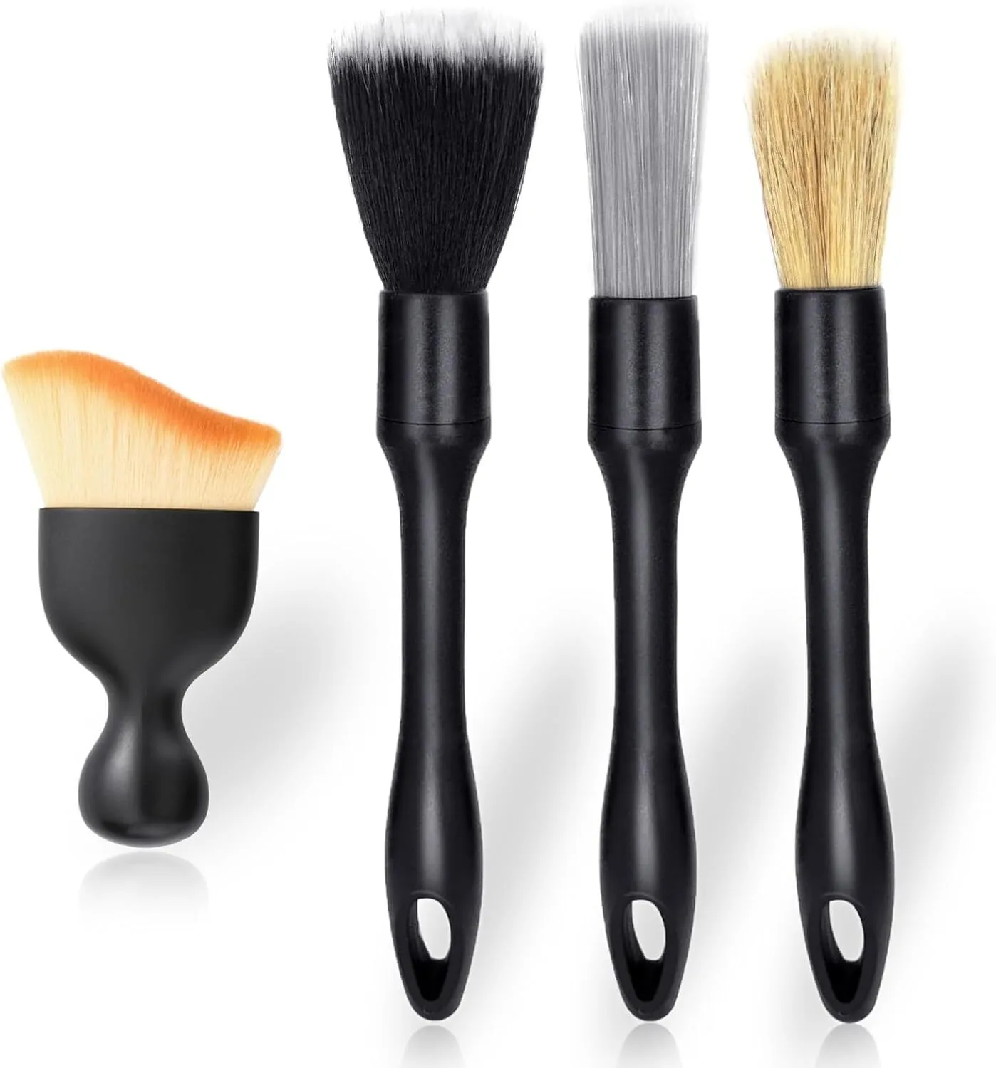 Car Detailing Brush Set for Cleaning Interior or Exterior, Boars Bristle Detailing Brushes, Dusting Cleaning Supplies, Tool for Emblem, Air Vents, Wheels 1