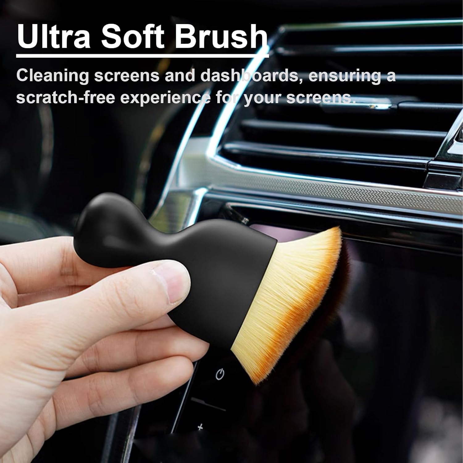 Car Detailing Brush Set for Cleaning Interior or Exterior, Boars Bristle Detailing Brushes, Dusting Cleaning Supplies, Tool for Emblem, Air Vents, Wheels 4
