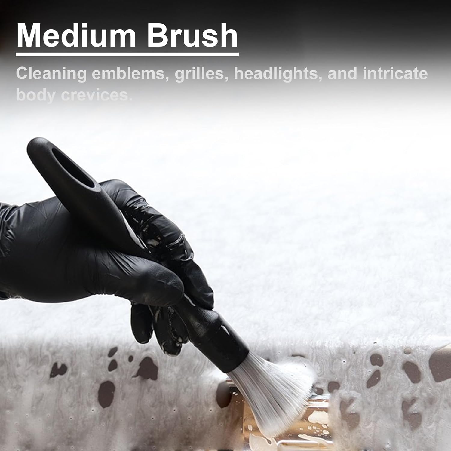 Car Detailing Brush Set for Cleaning Interior or Exterior, Boars Bristle Detailing Brushes, Dusting Cleaning Supplies, Tool for Emblem, Air Vents, Wheels 3