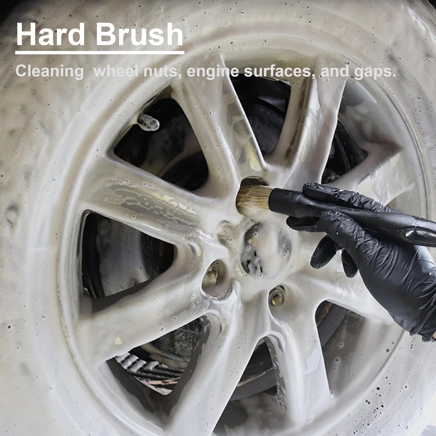 Car Detailing Brush Set for Cleaning Interior or Exterior, Boars Bristle Detailing Brushes, Dusting Cleaning Supplies, Tool for Emblem, Air Vents, Wheels 2