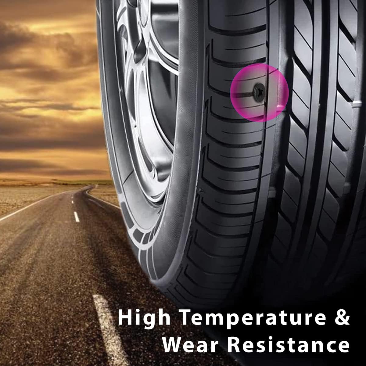 Tyre Repair Kit, Tire Rubber Nails Tool, Self-Service Car Wheel Puncture Repair Screws with Screwdriver Set for Auto 2