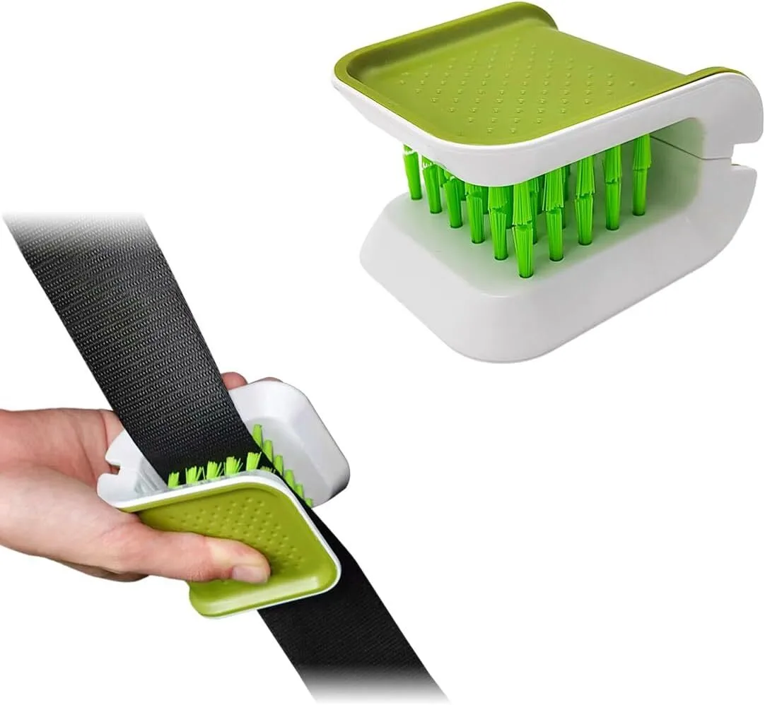 Car Safety Belt Cleaning Brush, Green Double Sided U-Shaped Washing Tool, Multifunctional Cutlery Cleaner Brush 1