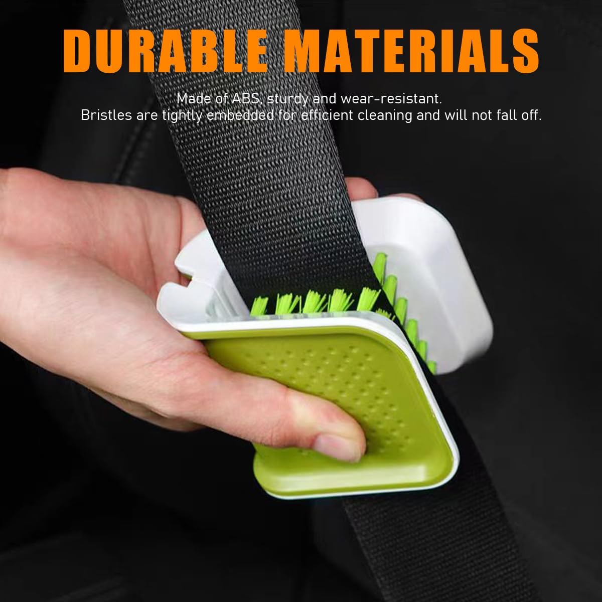 Car Safety Belt Cleaning Brush, Green Double Sided U-Shaped Washing Tool, Multifunctional Cutlery Cleaner Brush 3