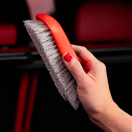 Stiff Bristle Carpet and Upholstery Cleaning Scrub Brush for Automotive, Home, Couch, Stain Removereew 3