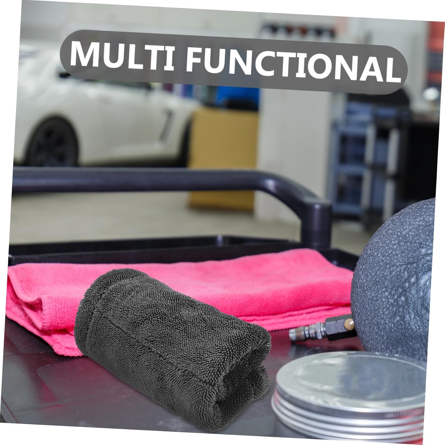 Premium Microfiber Detail Towel, 340 GSM Lint Libreng Car Polishing Waxing Buffing Drying Towel 5