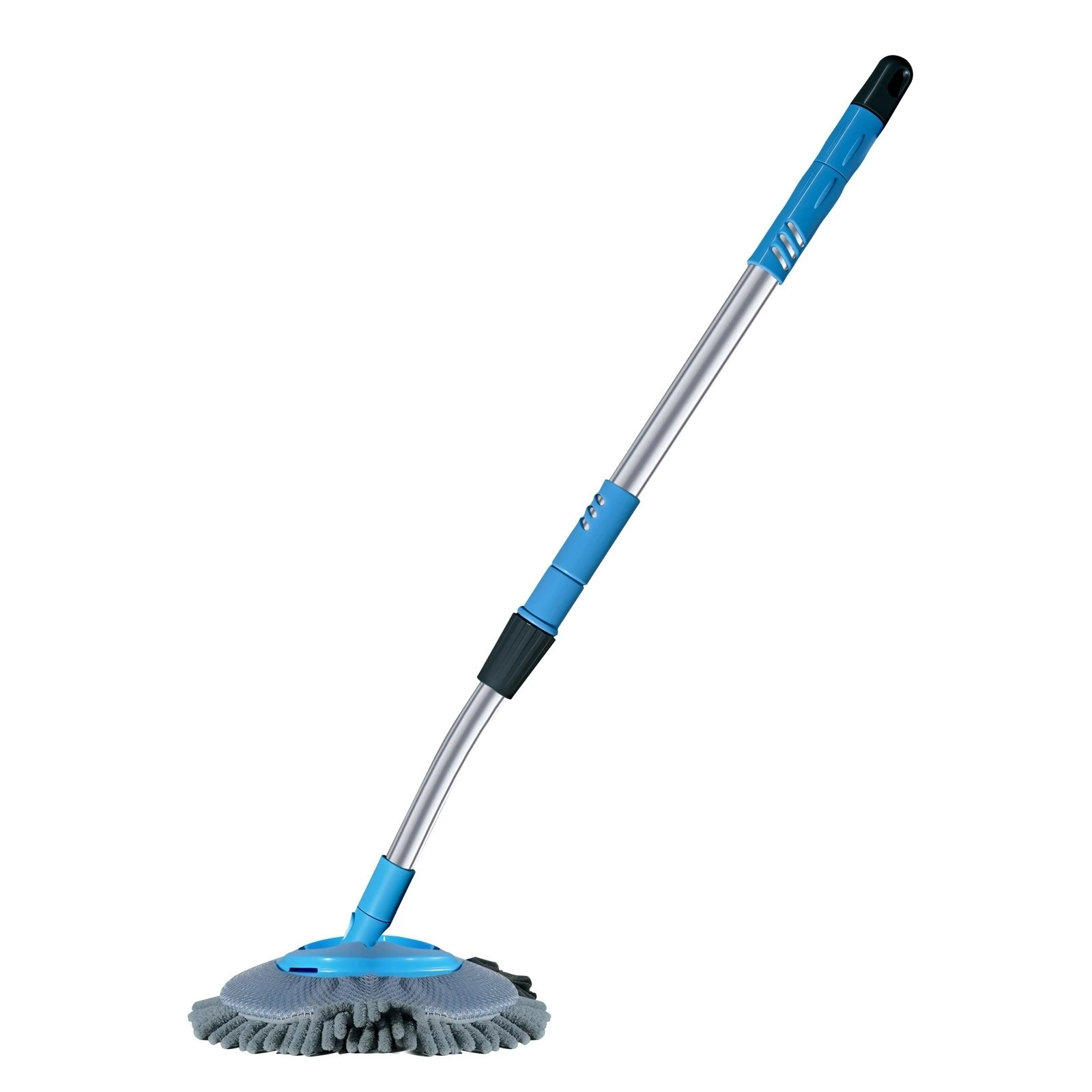 Mop do mycia samochodów z wygiętym prętem, myjnia samochodowa, miękkie włosie, teleskopowy, z szczotką samochodową, usuwanie kurzu, mocna i trwała, specjalna szczotka 1