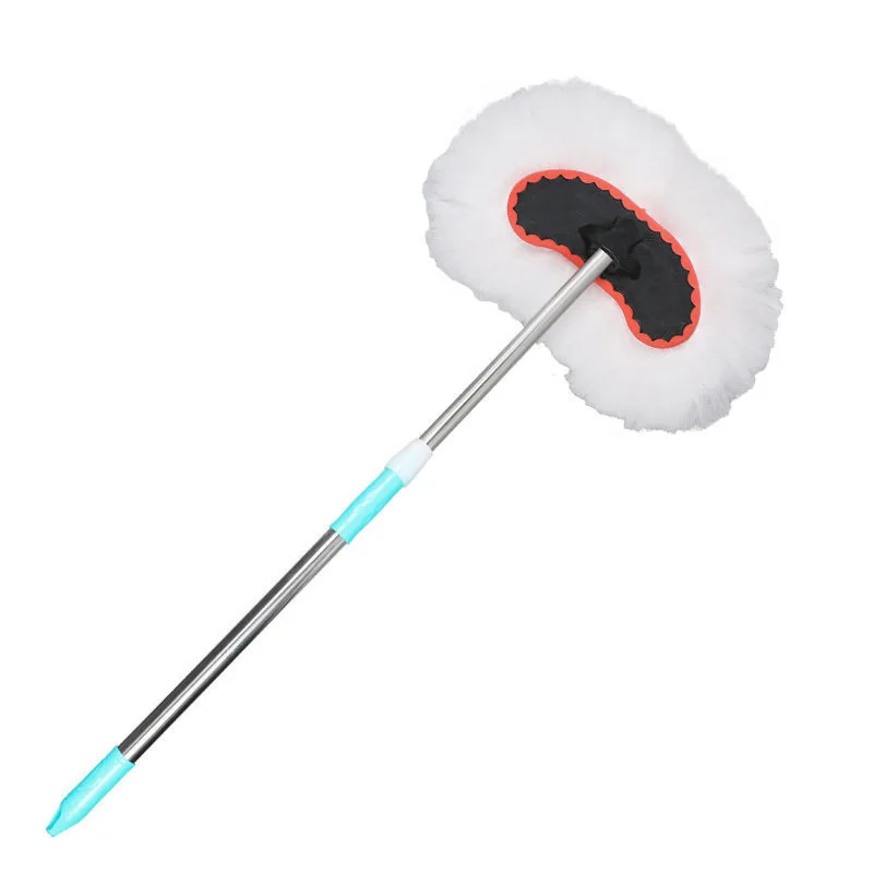Mop samochodowy z jedwabiu mlecznego, teleskopowa szczotka samochodowa, wielofunkcyjny teleskopowy mop z miękkim włosiem, woskowany mop, długa rączka, ściereczka do kurzu i pyłu 1
