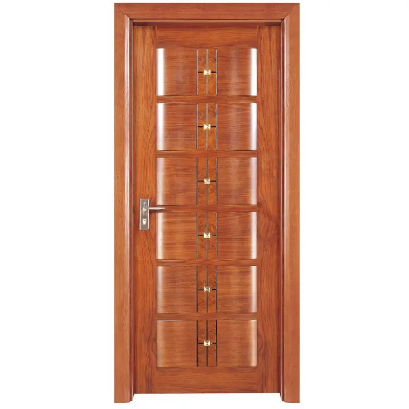 Runcheng Woodworking X019 Interior veneer composited modern design wooden door Solid  Wood  Composite Door image13
