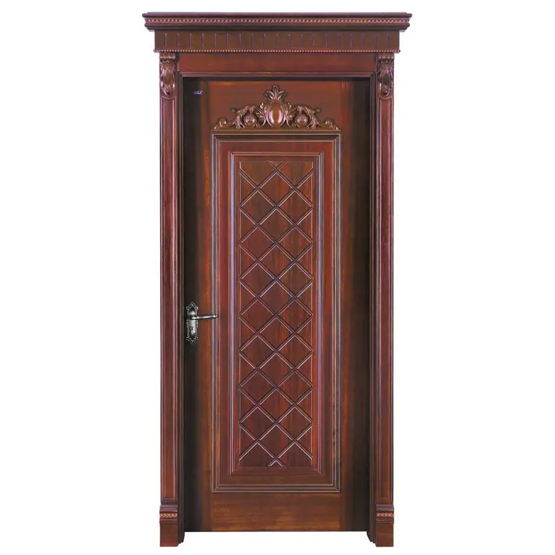 Runcheng Woodworking S017 Interior veneer composited modern design wooden door Solid  Wood  Composite Door image21