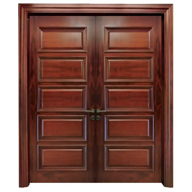X053 double Interior veneer composited modern design wooden door 1