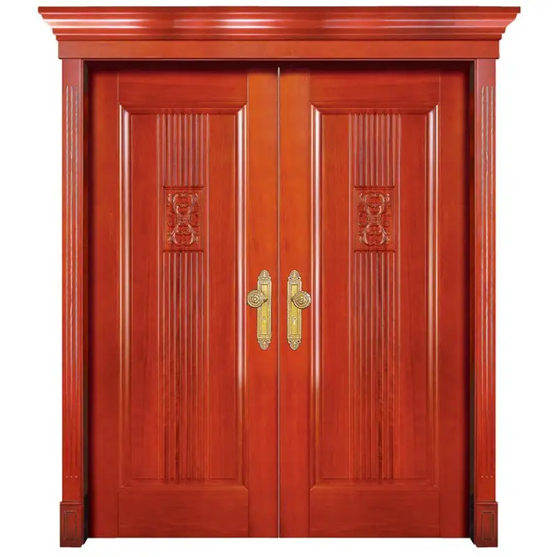 S006 double Interior veneer composited modern design wooden door 1