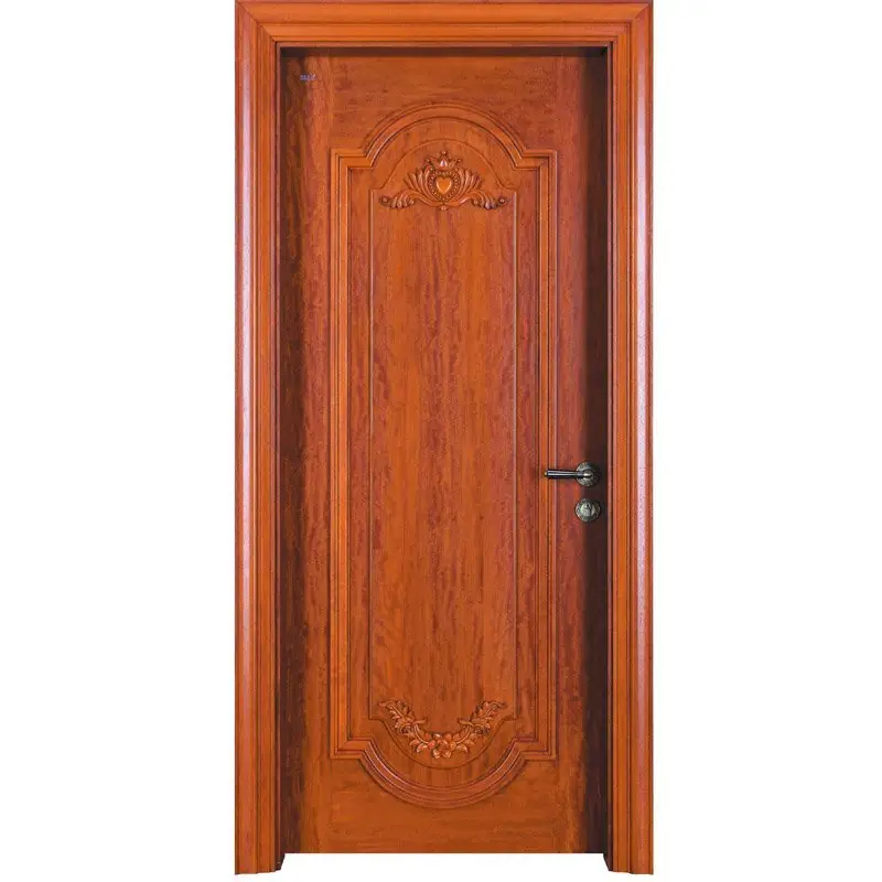 Runcheng Woodworking D024  Interior veneer composited modern design wooden door Solid  Wood  Composite Door image38