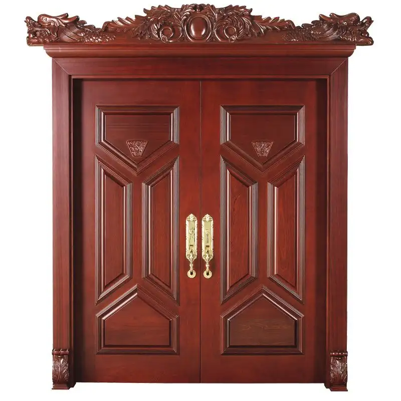D008Y-0 Interior pure double solid wooden door 1