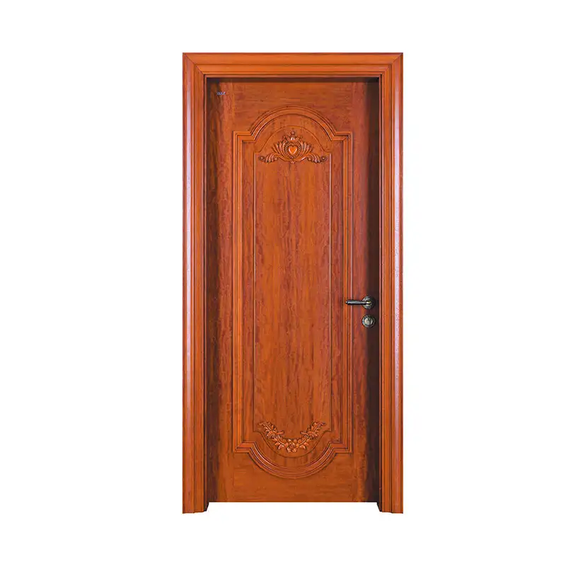 Classic style black okoume exterior wood door D024 1