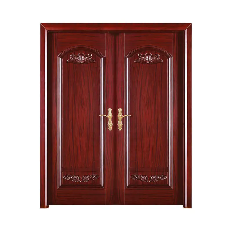 Antiquity style American Walnut  wood exterior door D021Y 1