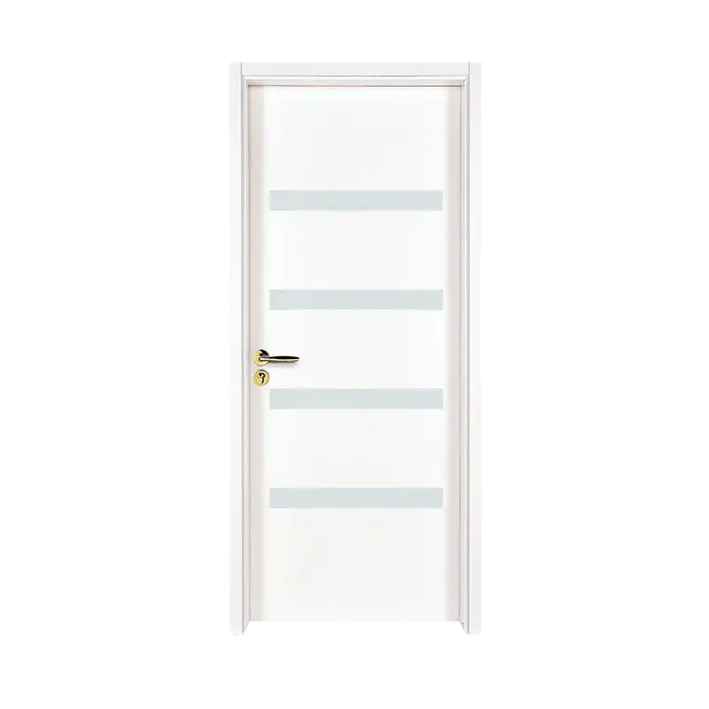 Simple style white  glass exterior door WM0026 1