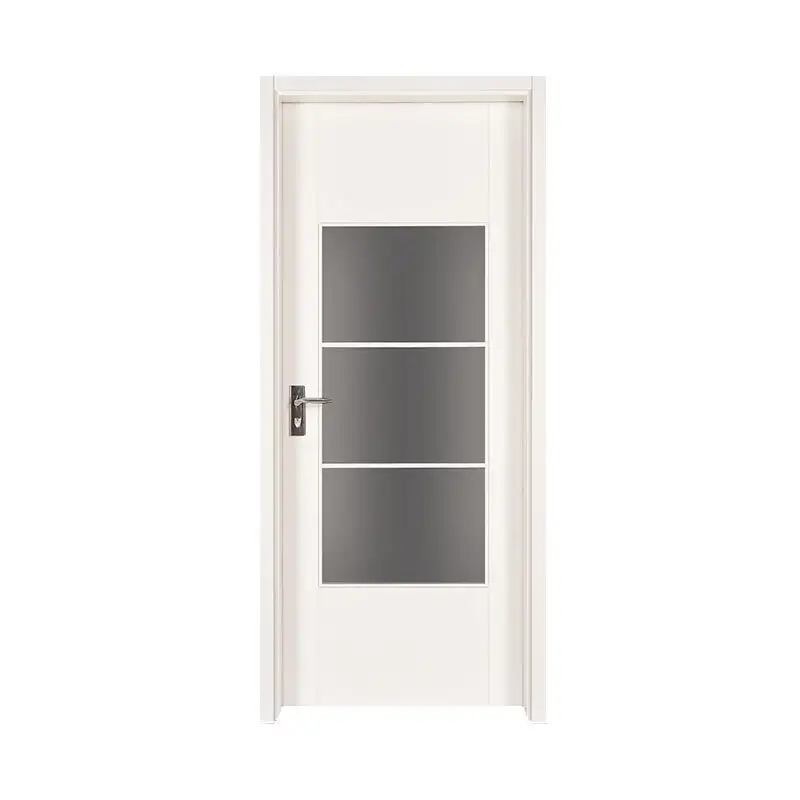 Smooth simple style wooden apartment door PP003-3 1