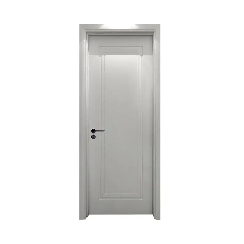 Residential Smooth simple design wood door PP051 1