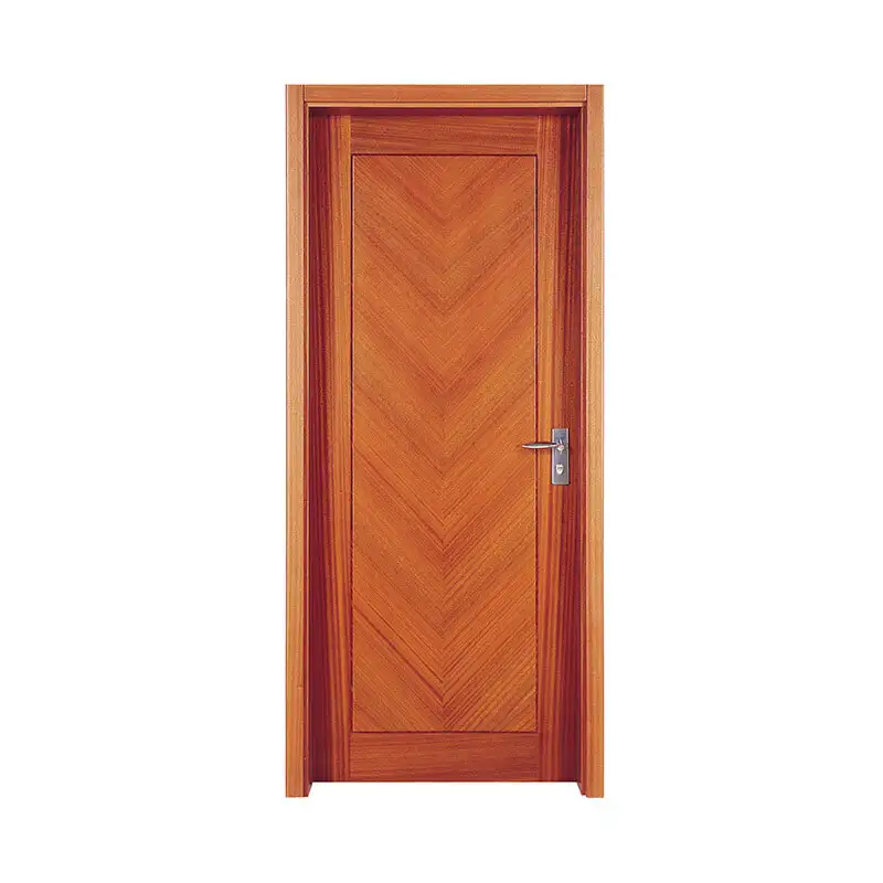 Modern design residential Sapele wood door PP009 1