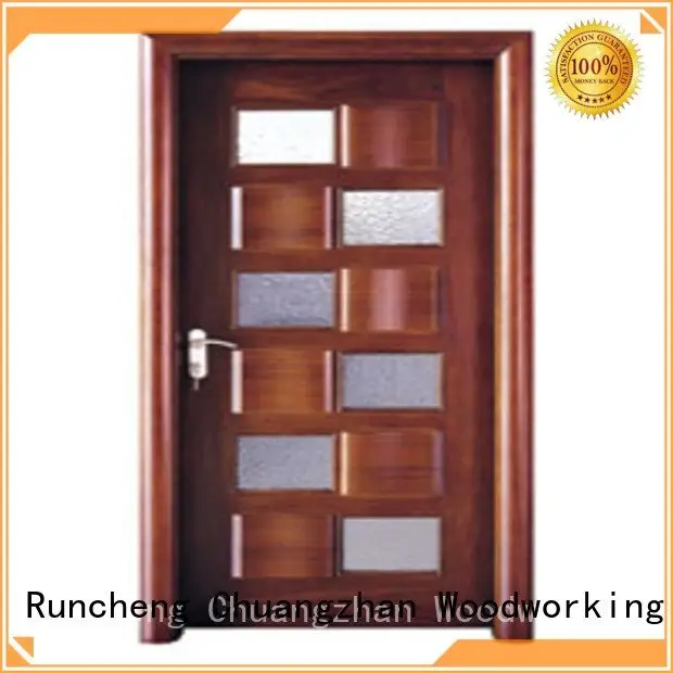 wooden glazed front doors l0084 door wooden double glazed doors Runcheng Woodworking Brand 1