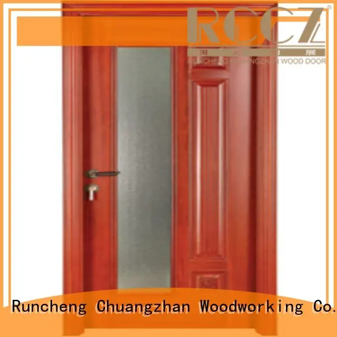 Runcheng Woodworking Brand door wood wooden glazed front doors solid s0073 1
