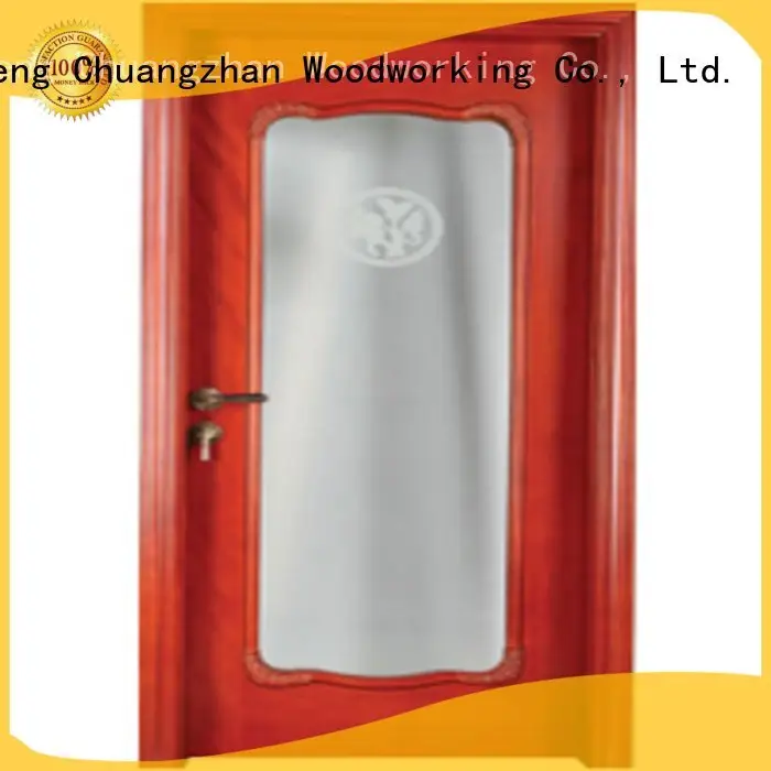 wooden glazed front doors pure wood s0083 Runcheng Woodworking 1
