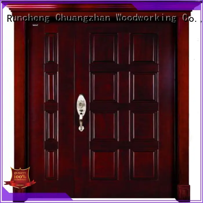s003 wooden double doors Runcheng Woodworking double leaf solid wood door 1