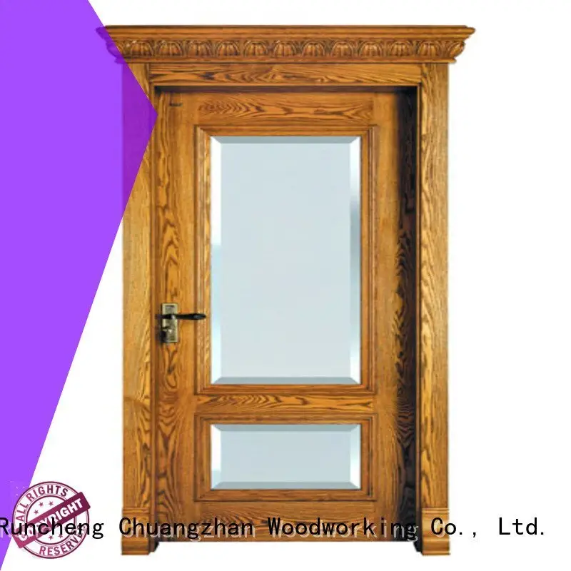 bedroom bathroom door oak veneer interior doors Runcheng Woodworking 1