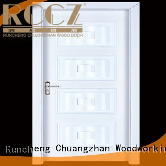 cheap wooden front doors d024 s020 OEM interior wooden door with solid wood Runcheng Woodworking 1