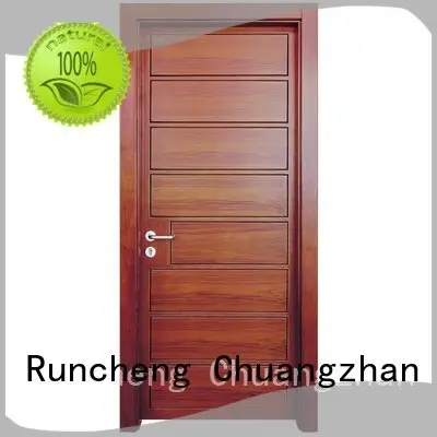 solid wood bedroom composite door gk002 veneer OEM solid wood composite doors Runcheng Woodworking 1