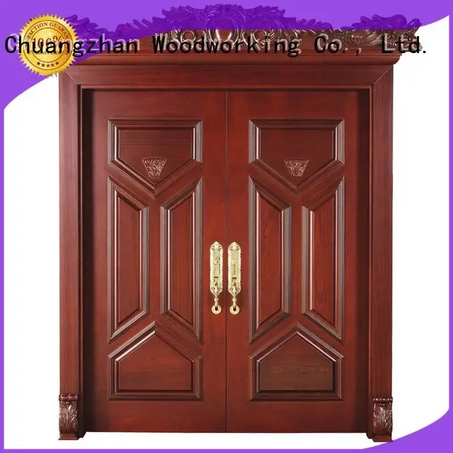 pure solid interior double doors glass Runcheng Woodworking 1