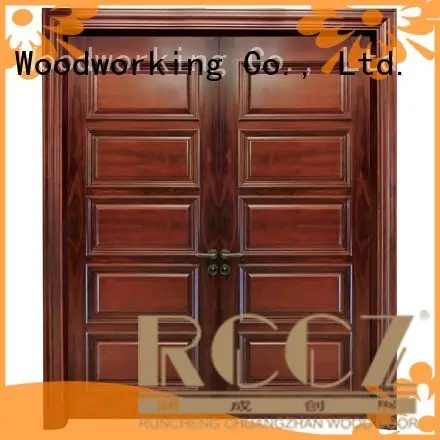 white double doors glass interior door solid Runcheng Woodworking 1