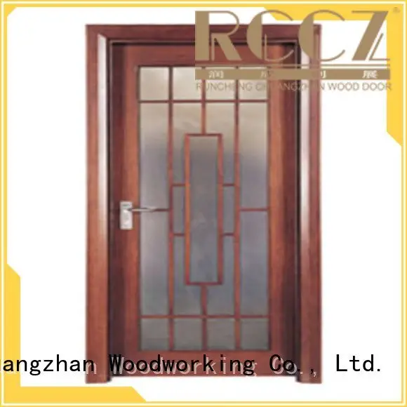 glazed door door Runcheng Woodworking wooden double glazed doors 1