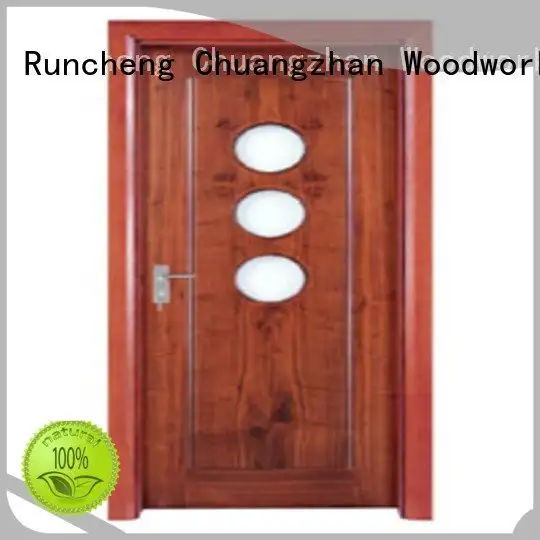 door glazed Runcheng Woodworking wooden double glazed doors 1