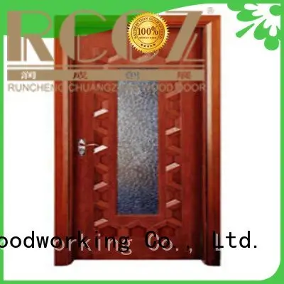 wooden glazed front doors door glazed wooden double glazed doors Runcheng Woodworking Brand 1