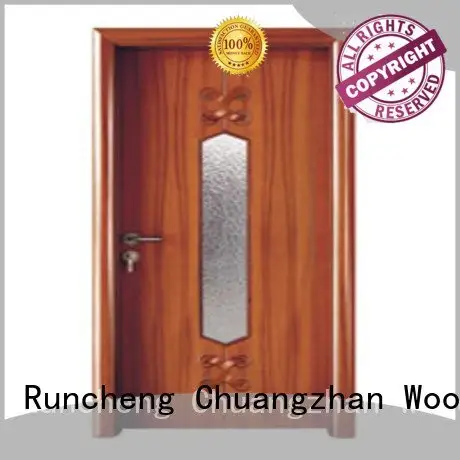 wooden glazed front doors door wooden double glazed doors Runcheng Woodworking Brand 1
