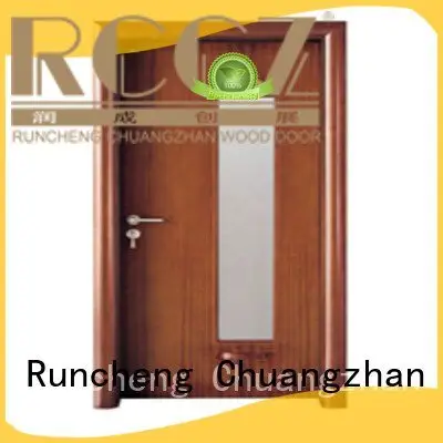 wooden glazed front doors door glazed OEM wooden double glazed doors Runcheng Woodworking 1