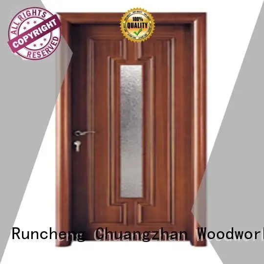 Quality wooden glazed front doors Runcheng Woodworking Brand door wooden double glazed doors 1